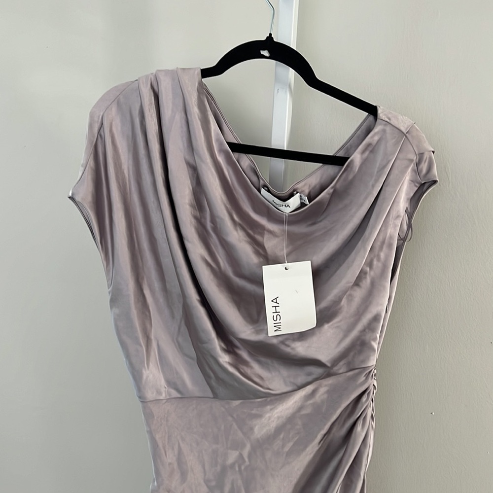 MISHA Rocio Mini Dress in Lunar Silver - Picture 3 of 6